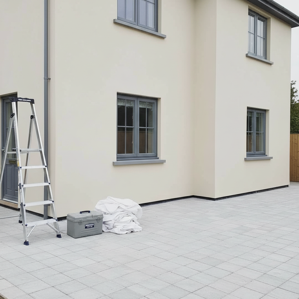 Exterior UPVC windows and doors freshly refinished with a smooth, even coating.